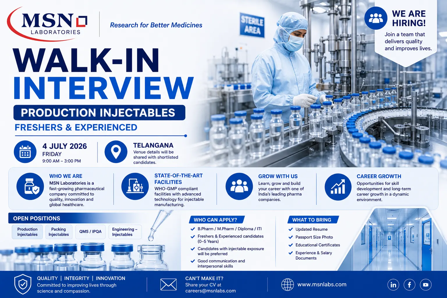 MSN Laboratories Walk-In Drive 2026