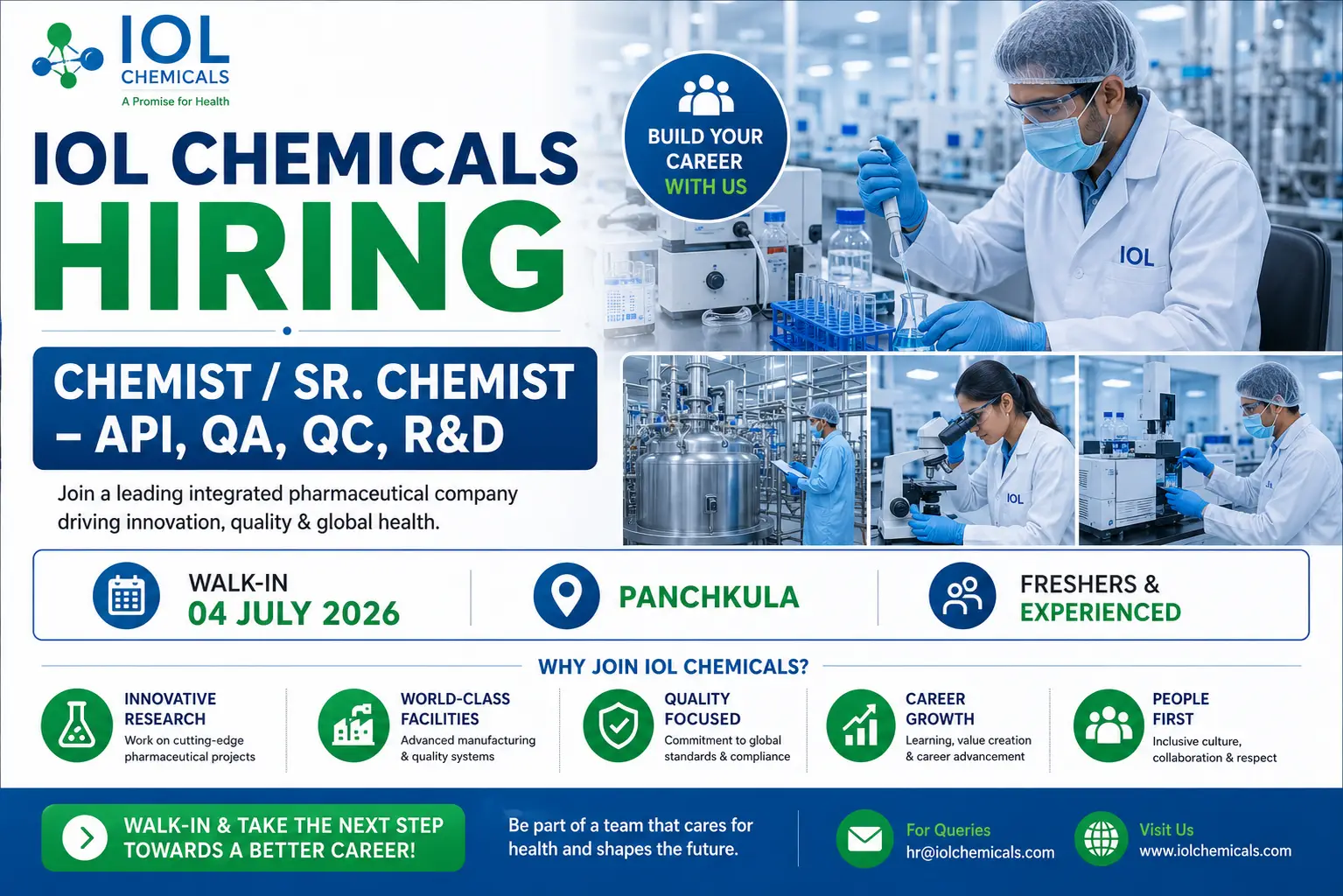 IOL Chemicals Hiring 2026