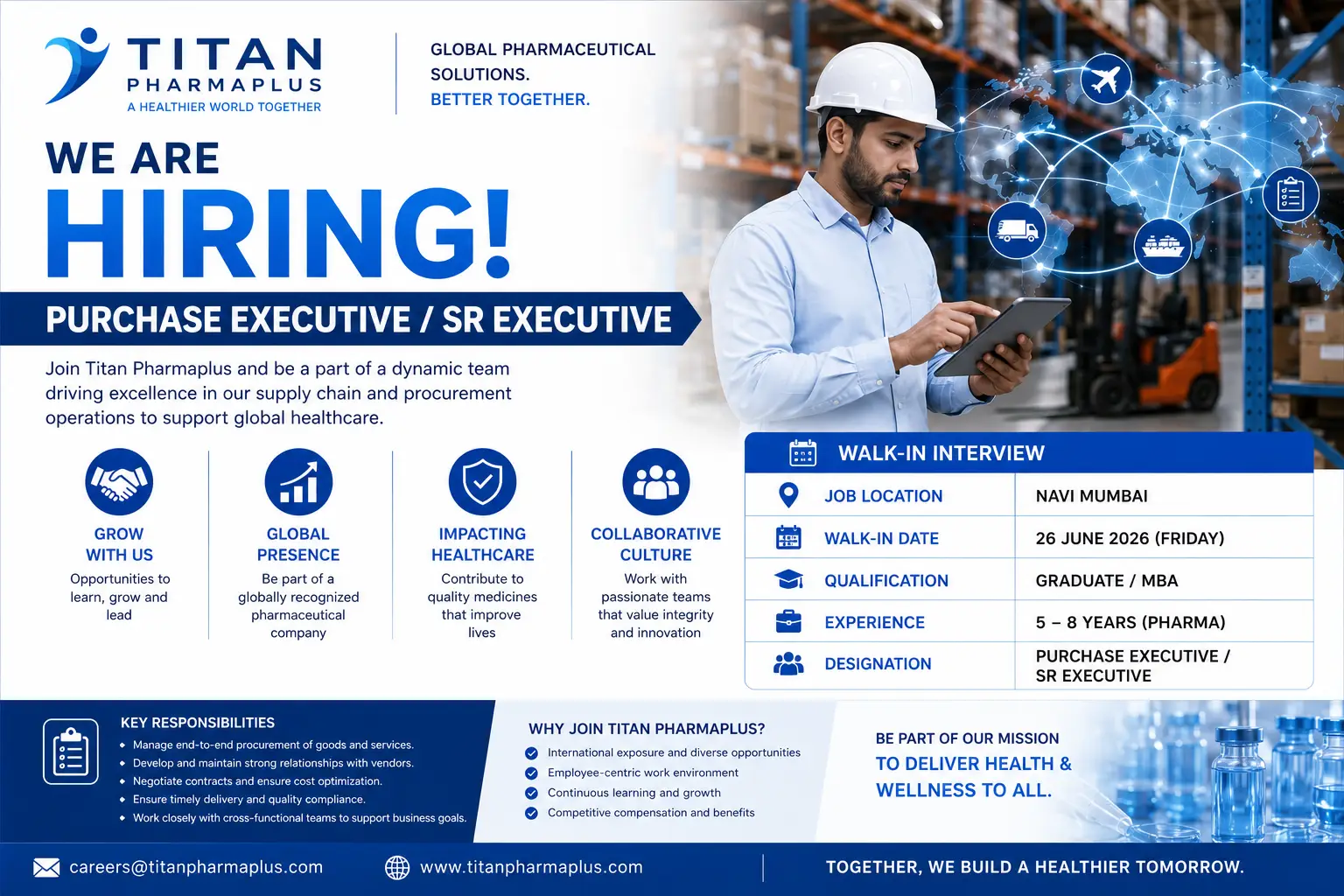 Titan Pharmaplus Hiring Purchase Executive / Sr Executive