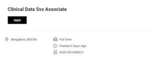 Accenture Hiring Clinical Data Svs Associate 2026