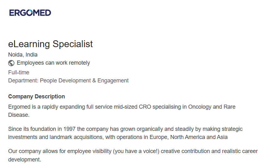 Ergomed Hiring 2026