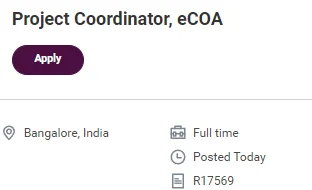 Clario Hiring Project Coordinator eCOA in Bangalore