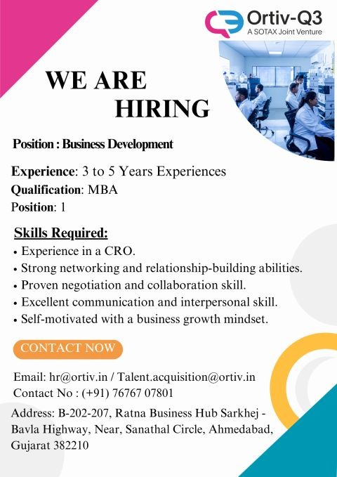 Ortiv-Q3 Hiring Business Development Executive/Manager in Ahmedabad