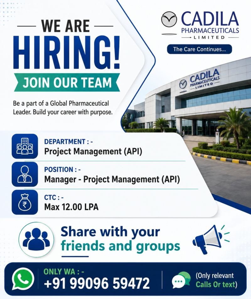 Cadila Pharma Hiring Manager API Project Management