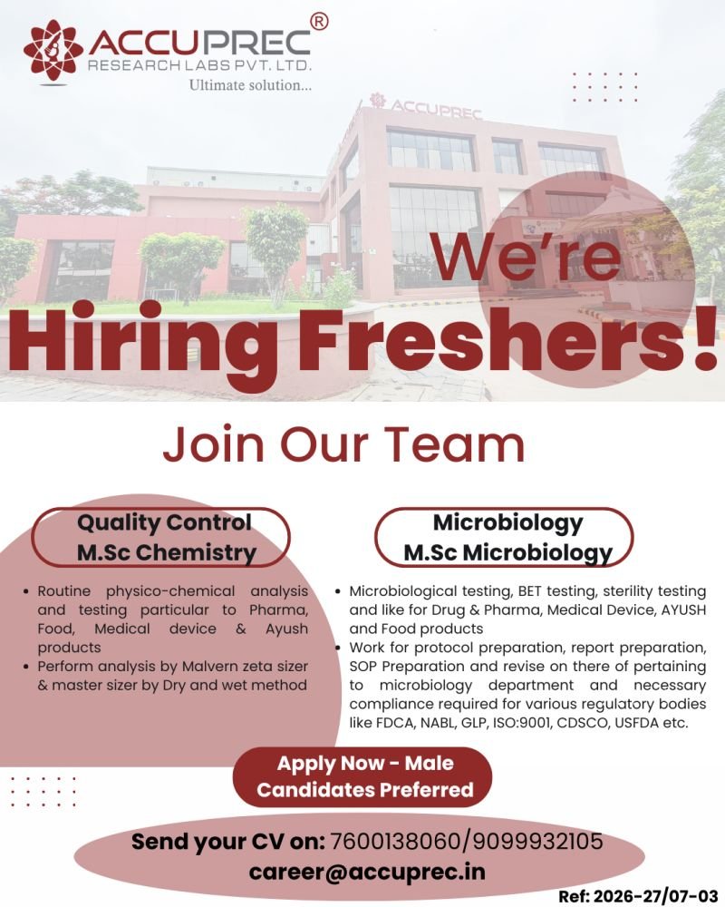 Accuprec Research Labs Hiring Freshers 2026 | QC & Microbiology Jobs in India