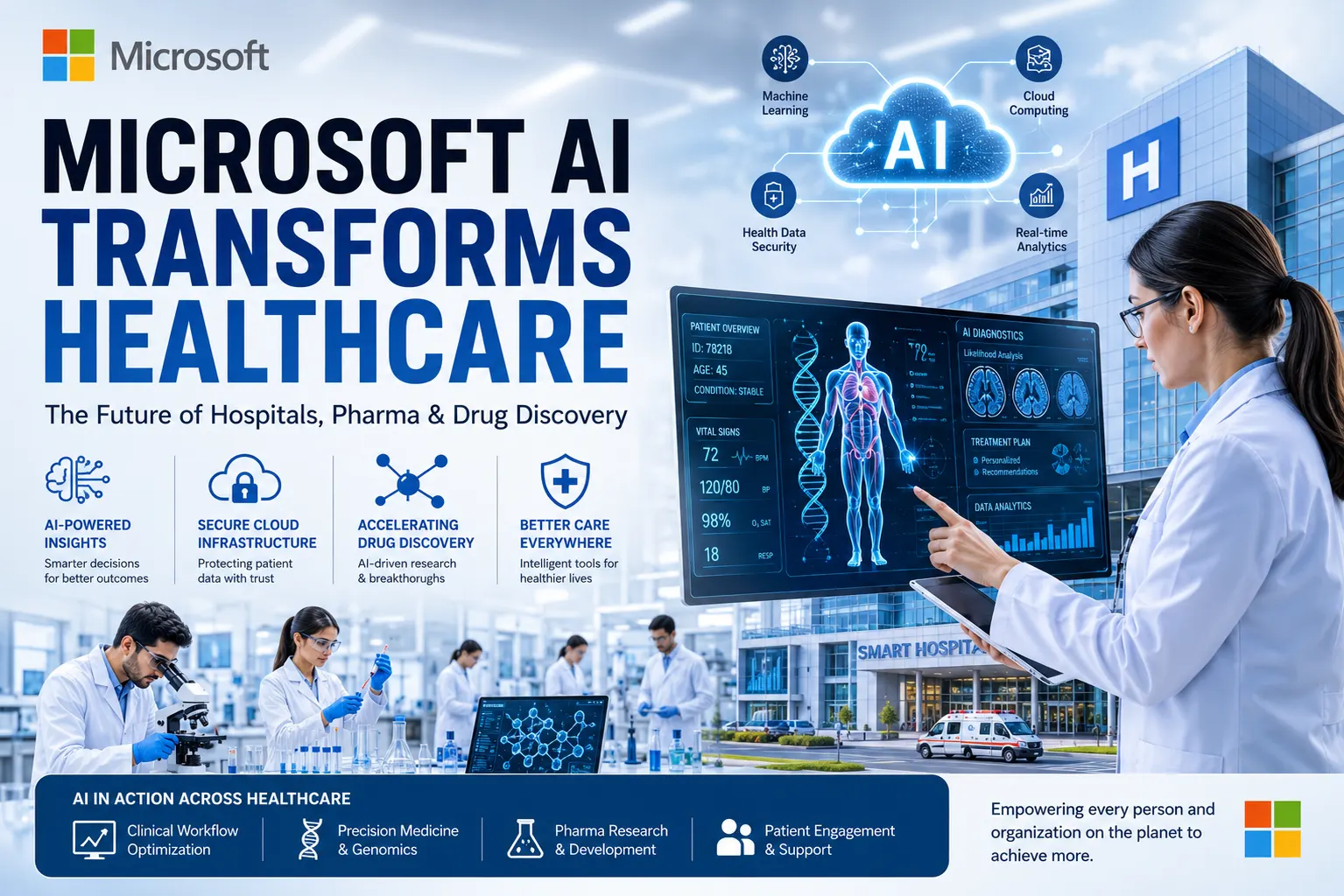 Microsoft AI for Healthcare in 2026: How Artificial Intelligence Is Transforming Hospitals, Pharma, and Drug Discovery