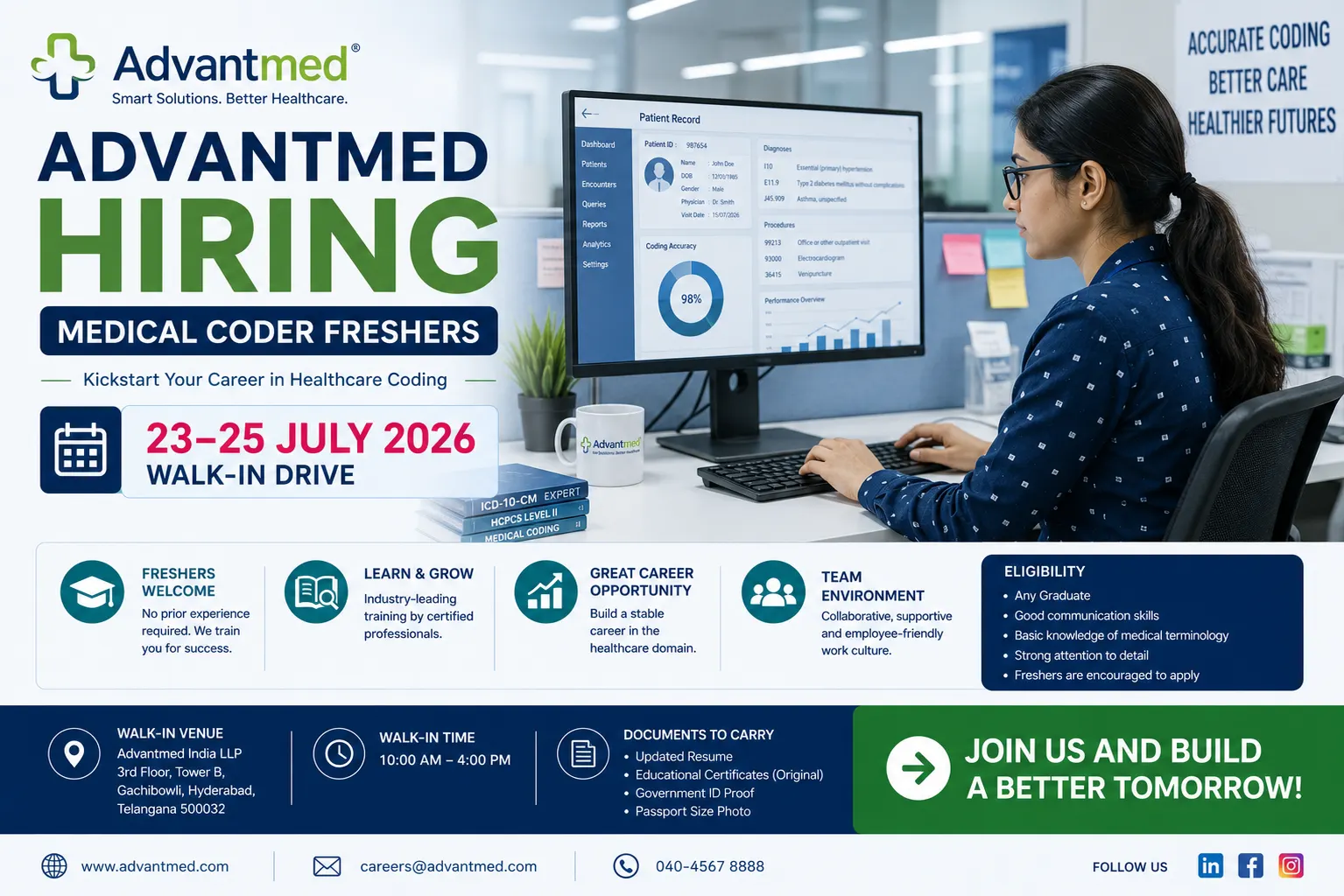 Advantmed Off-Campus Drive 2026 | Medical Coder Fresher Jobs (B.Pharm, M.Pharm, Pharm D)