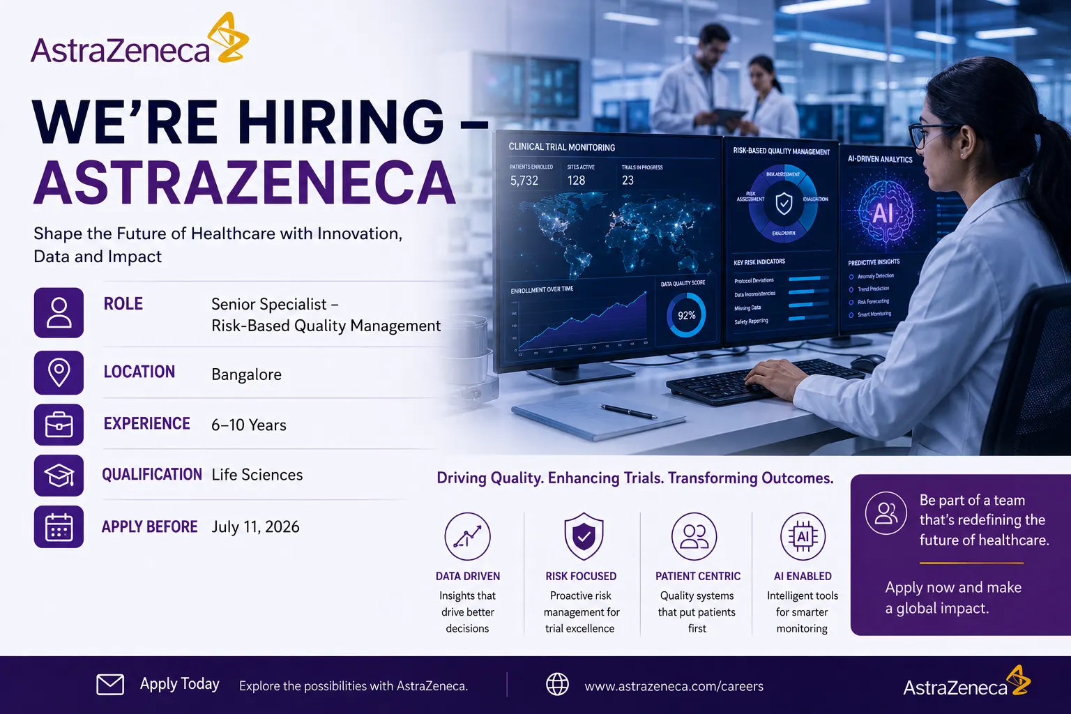 AstraZeneca Hiring Senior Specialist Risk-Based Quality Management