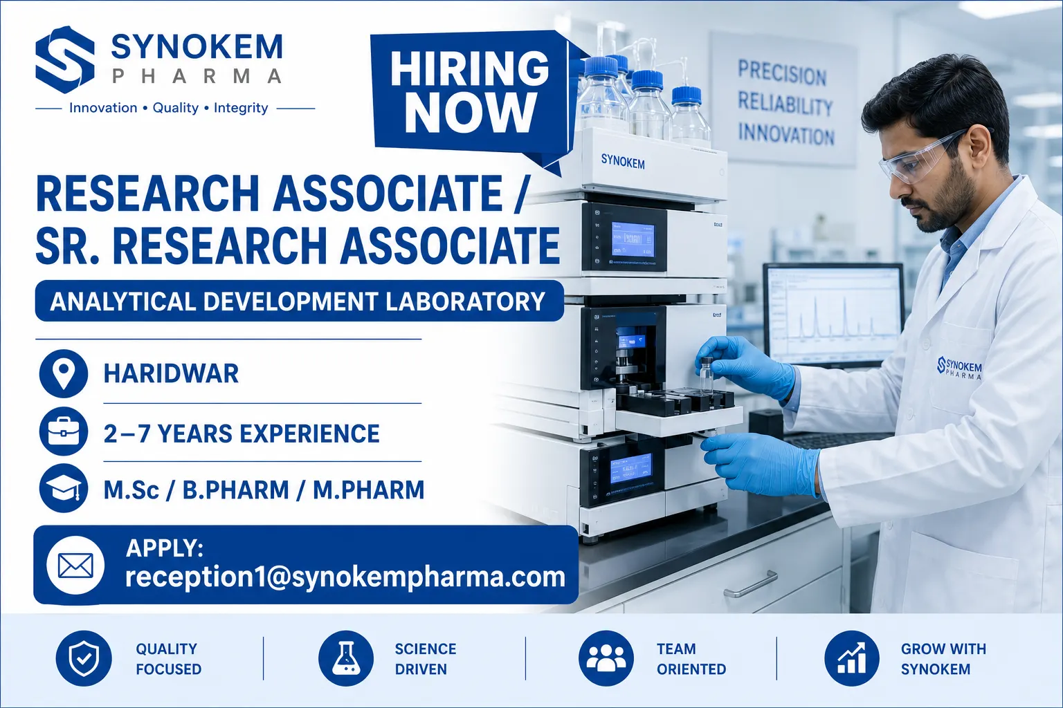 Synokem Pharma Hiring ADL Research Associate Jobs 2026