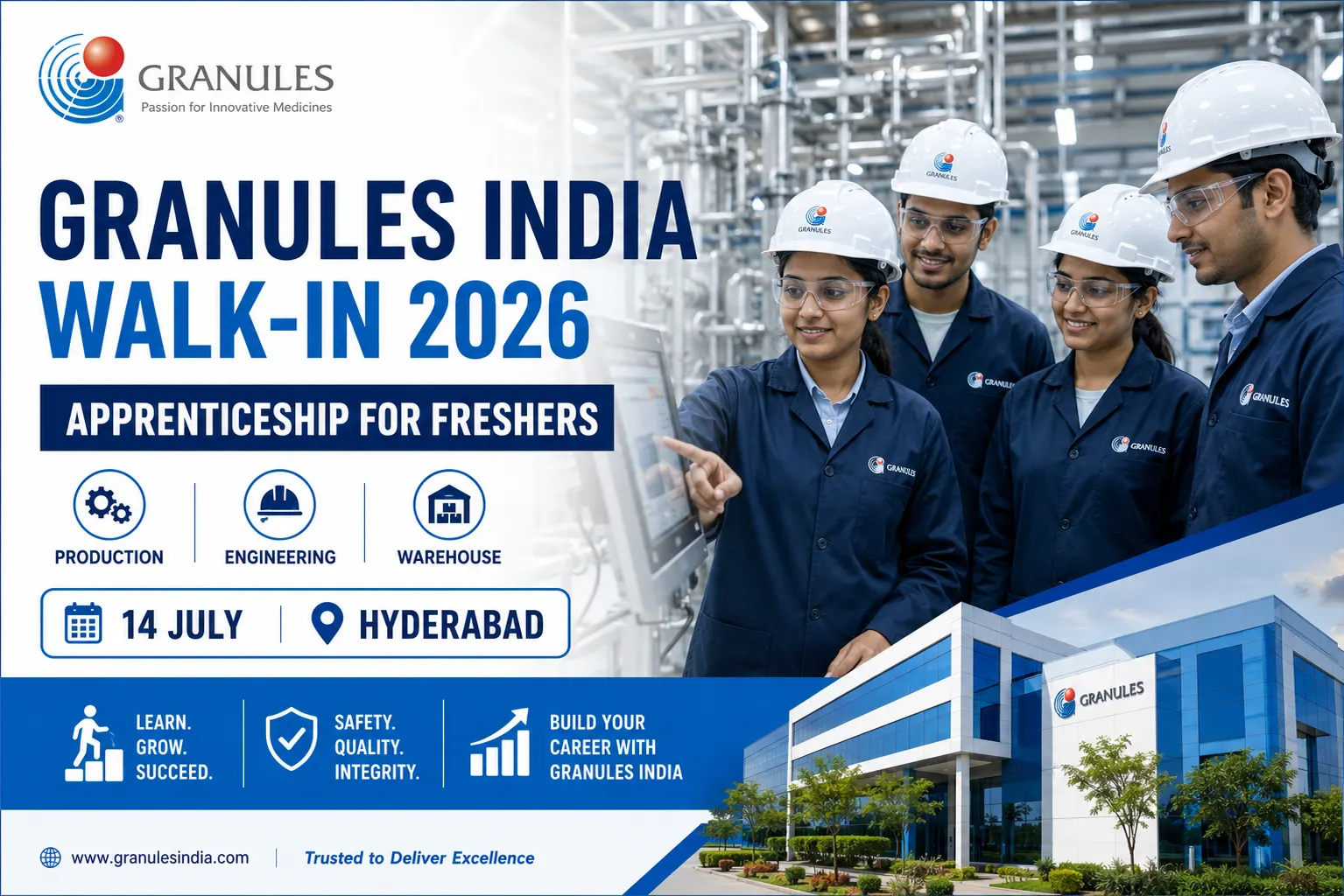Granules India Walk-In Interview 2026: Apprenticeship Jobs for Freshers in Hyderabad