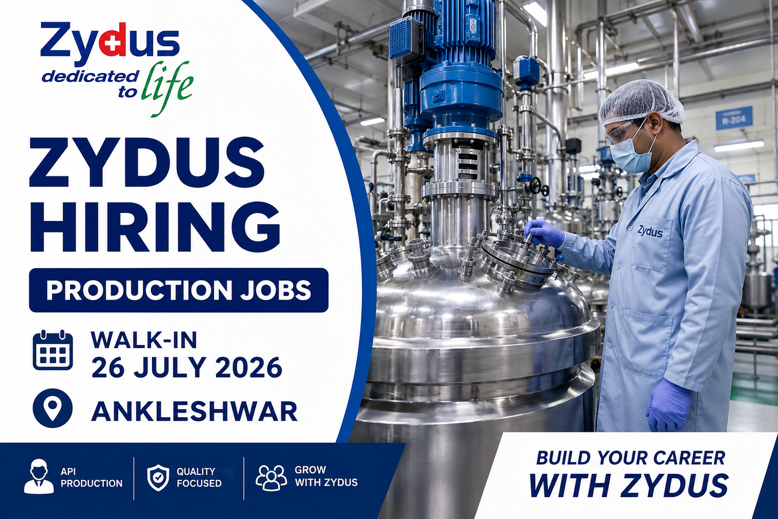Zydus Pharma Walk-in Jobs 2026