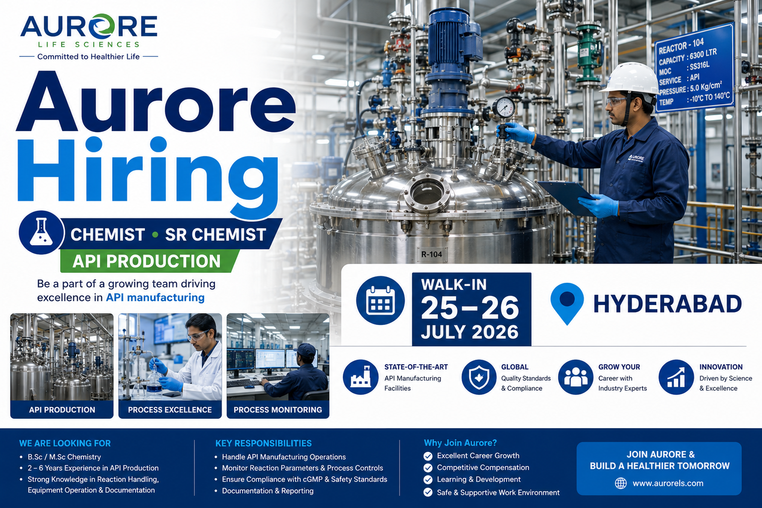 Aurore Pharma Chemist Jobs 2026