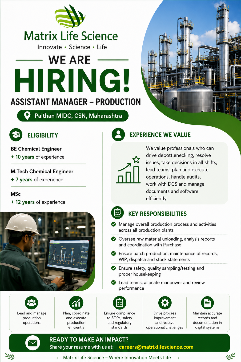 Matrix Life Science Jobs 2026