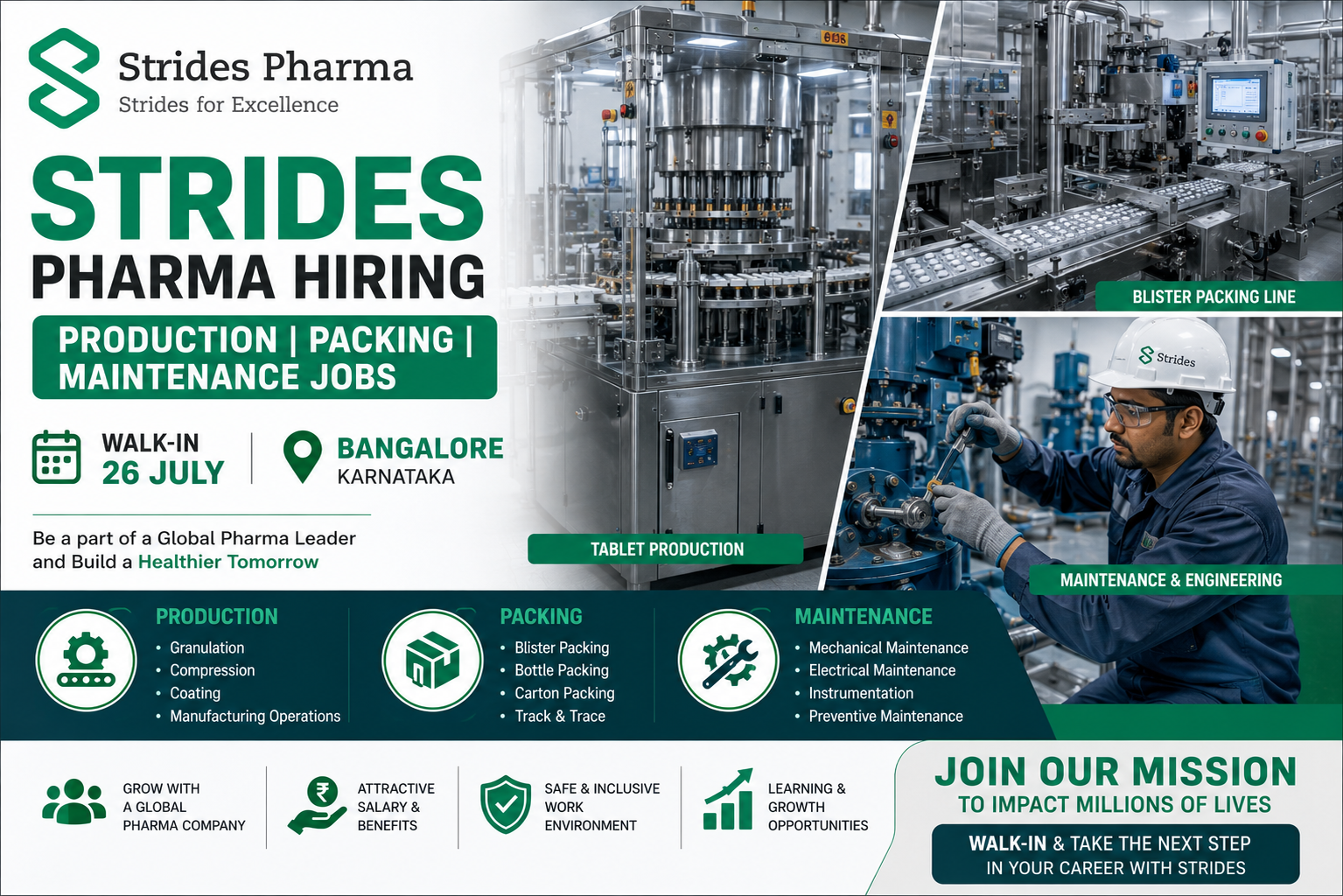 Strides Pharma Hiring 2026: Walk-In for Production & Engineering Jobs
