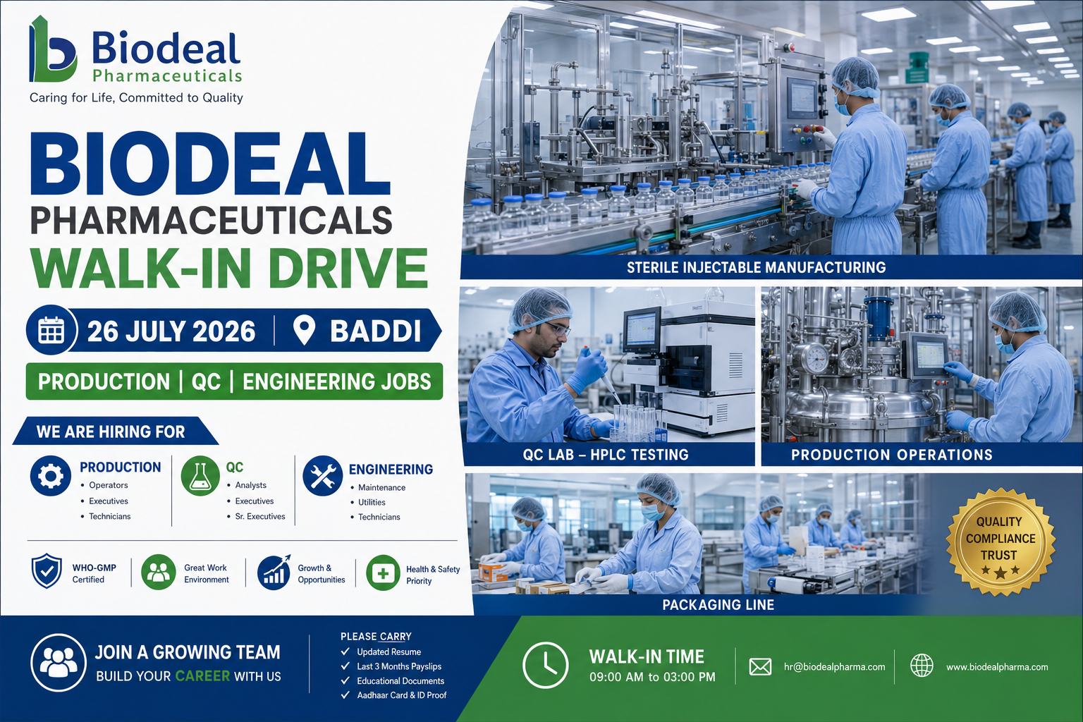 Biodeal Pharma Hiring 2026