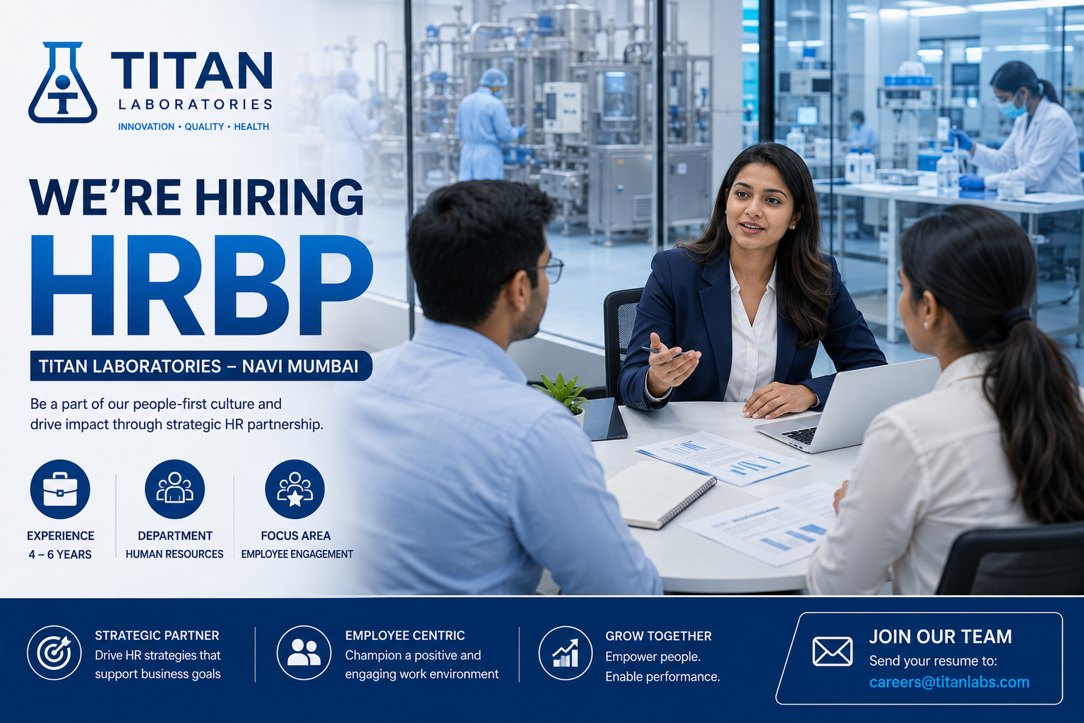 HRBP Job in Navi Mumbai | Titan Laboratories Careers 2026