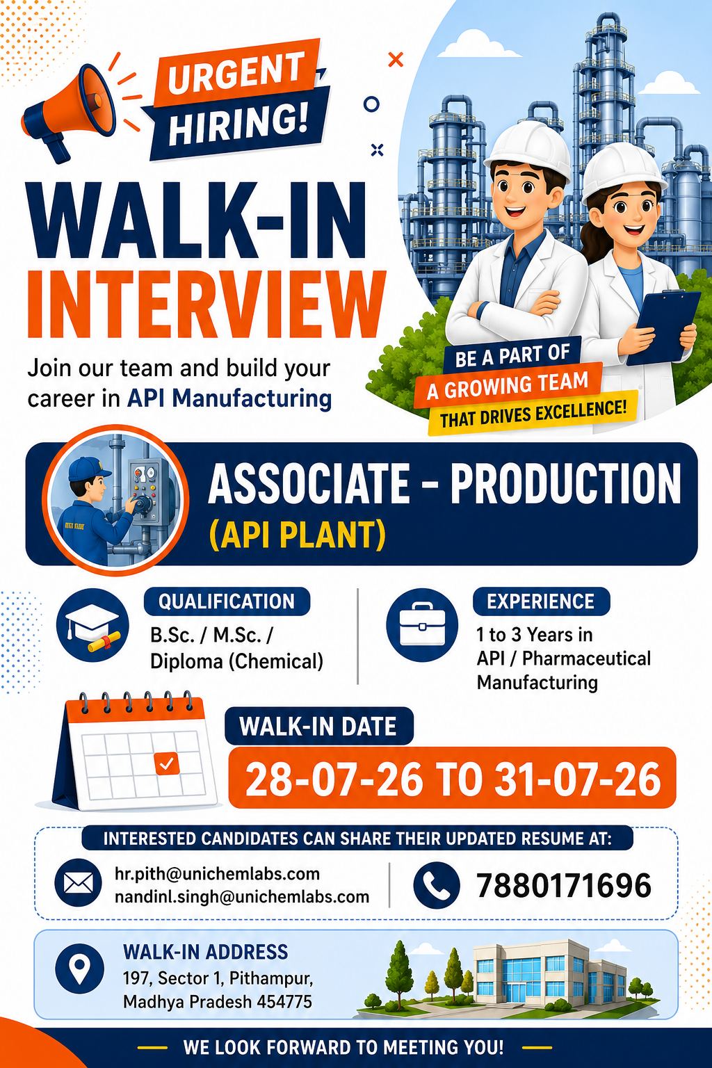 Unichem Laboratories Walk-In Interview 2026