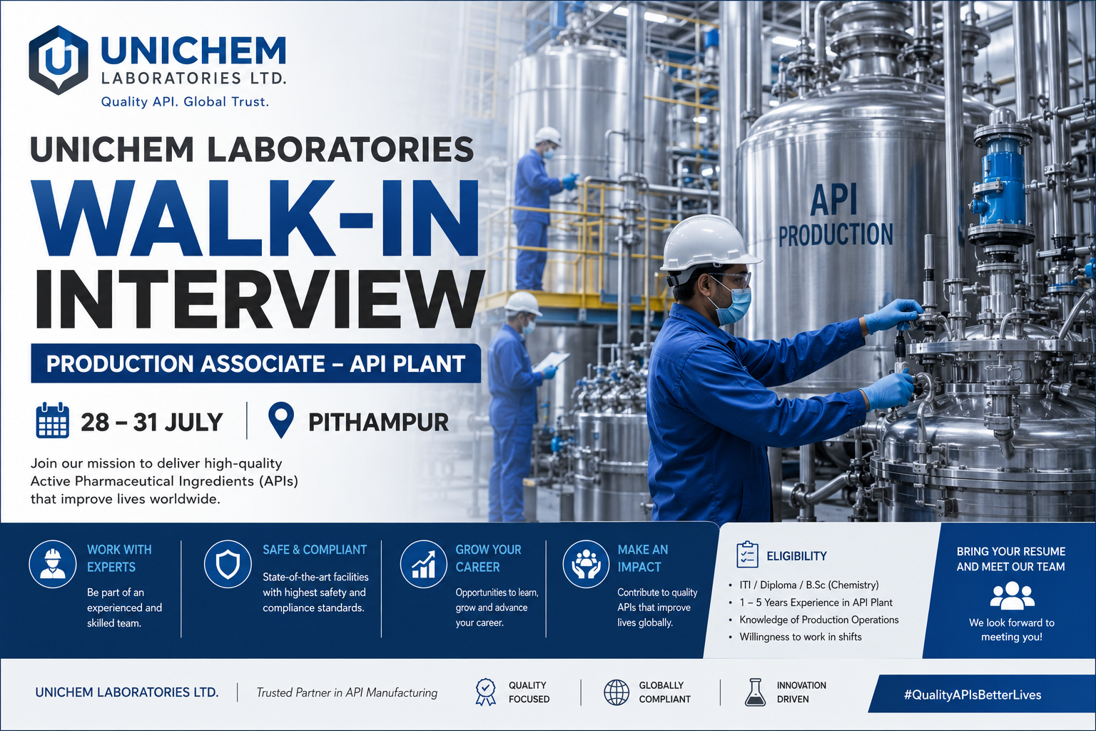 Unichem Laboratories Walk-In Interview 2026