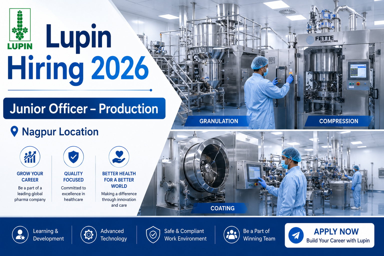 Lupin Junior Officer Production Jobs 2026
