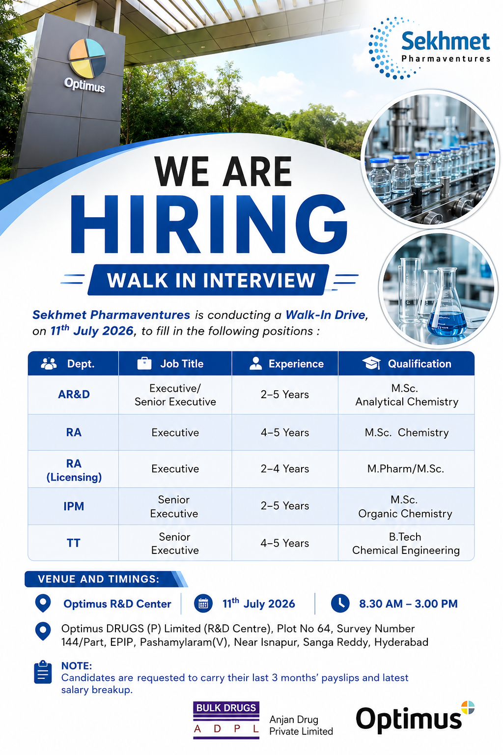 Sekhmet Pharmaventures Walk In Interview