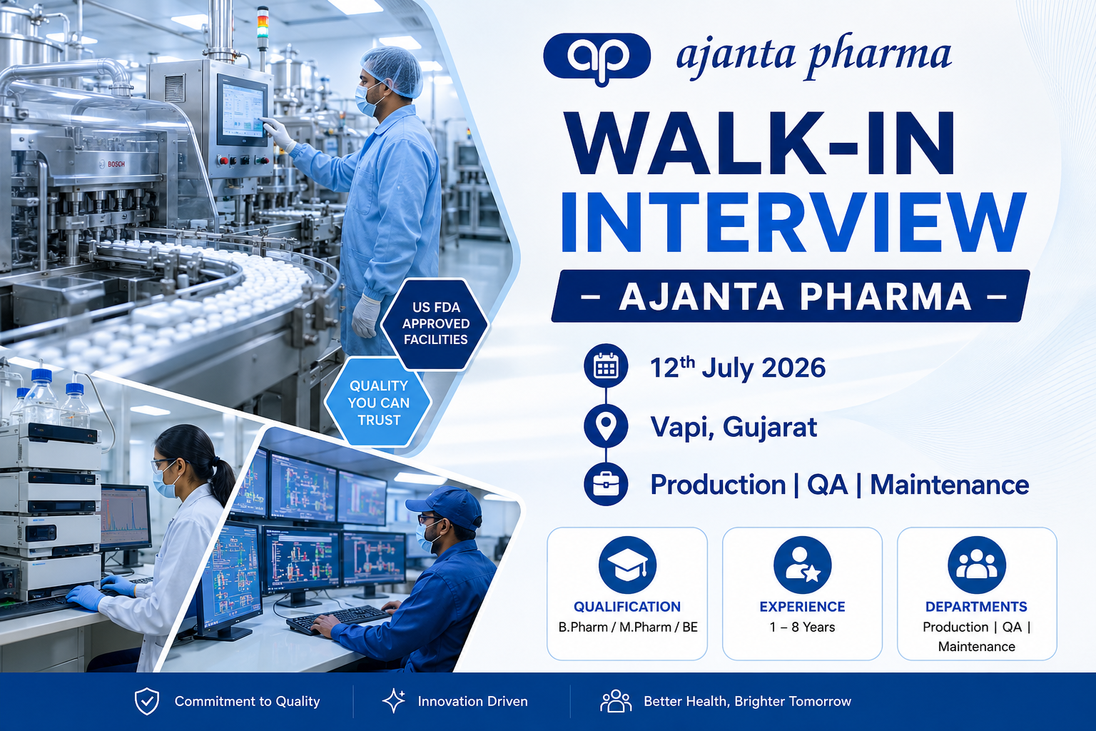 Ajanta Pharma Walk-In Interview 2026