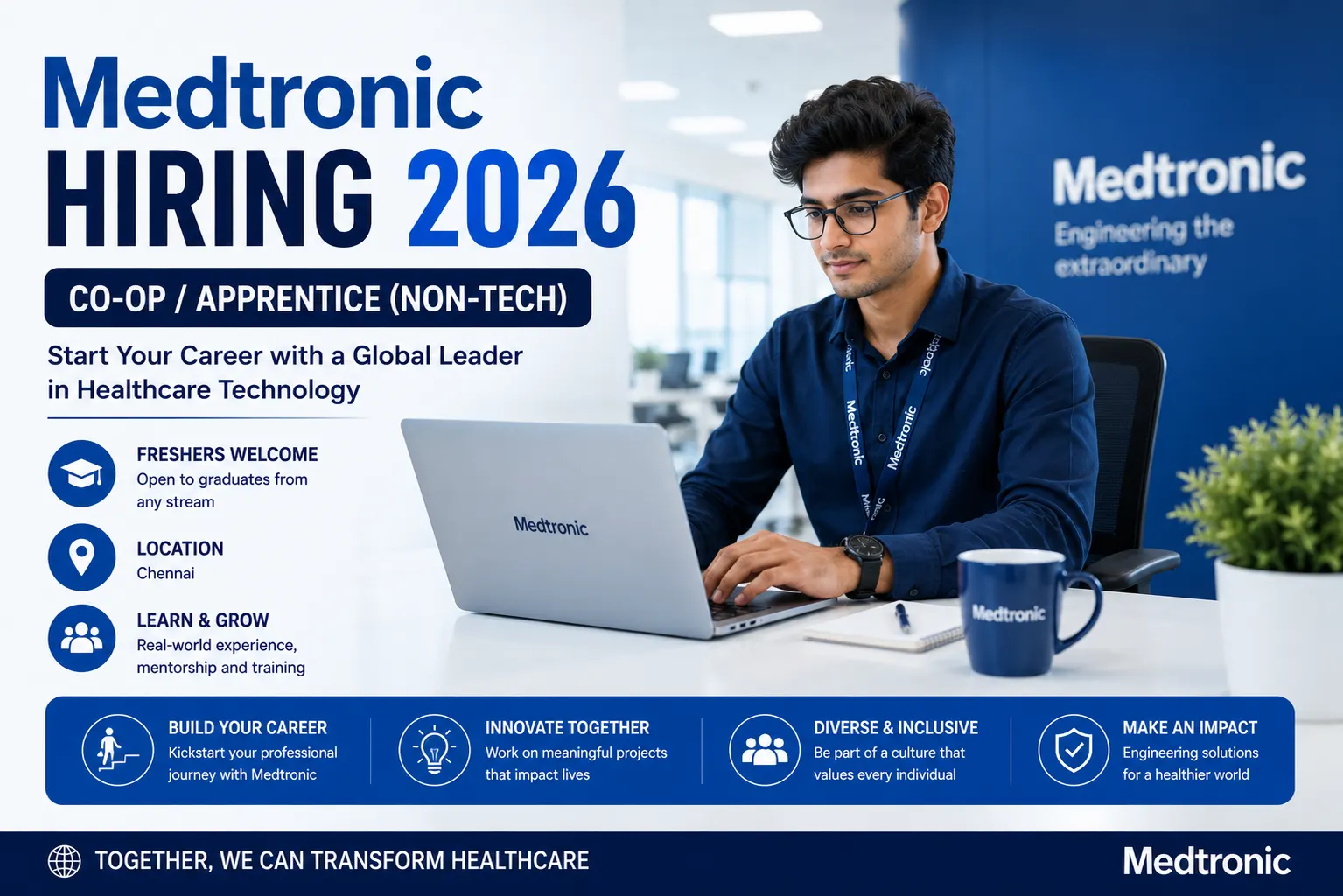 Medtronic Co-op/Apprentice Jobs 2026: Entry-Level Non-Tech Role in Chennai