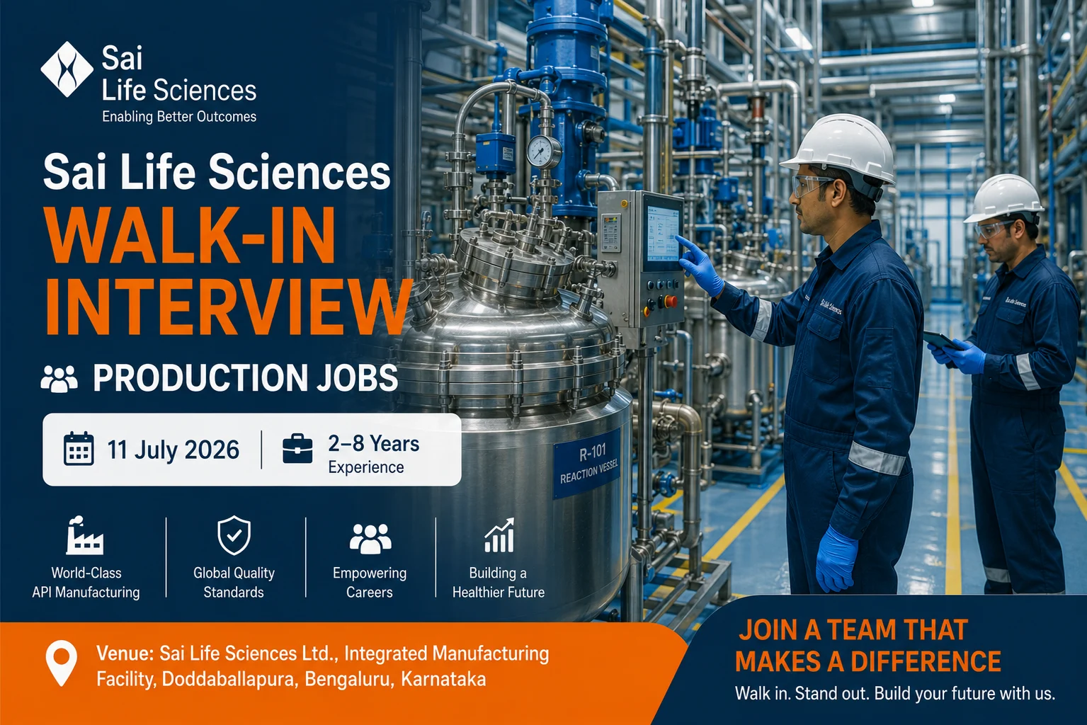 Sai Life Sciences Walk-In Interview 2026