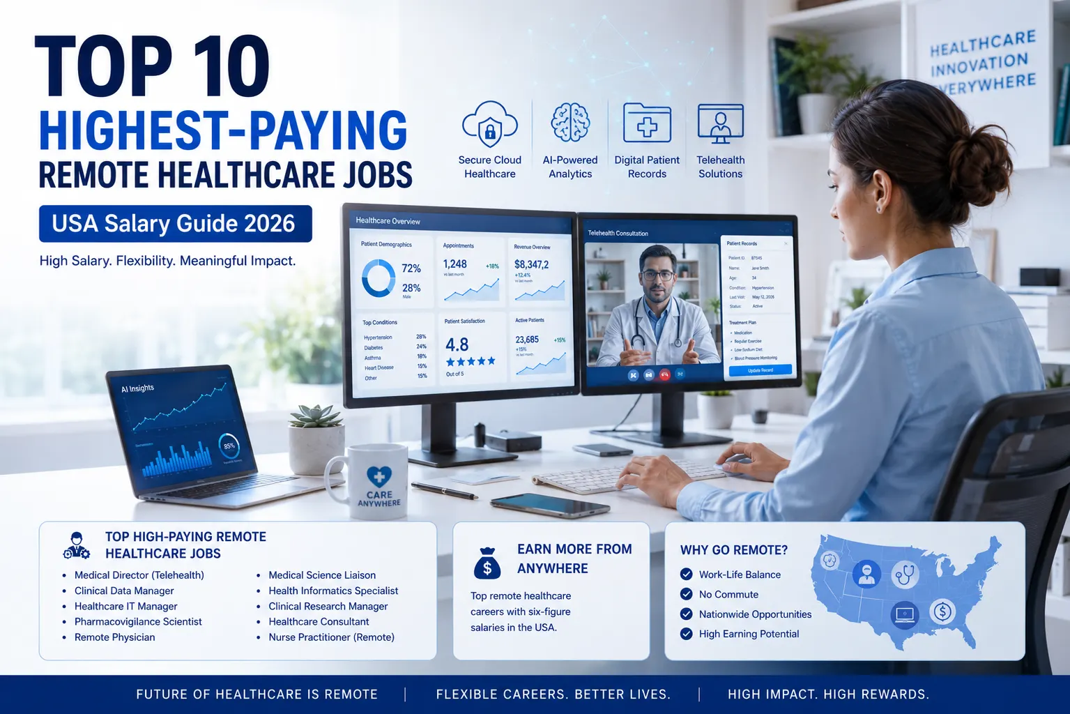 These 10 Remote Healthcare Jobs Pay Up to $250,000 a Year in 2026