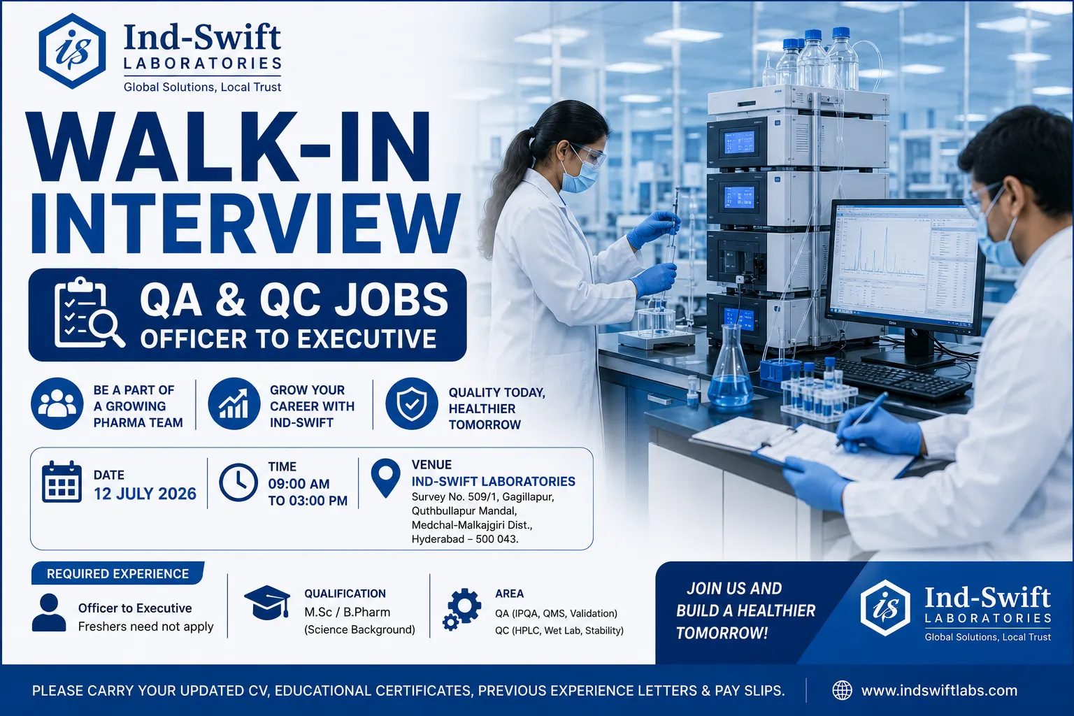 Ind-Swift Laboratories Walk-In 2026