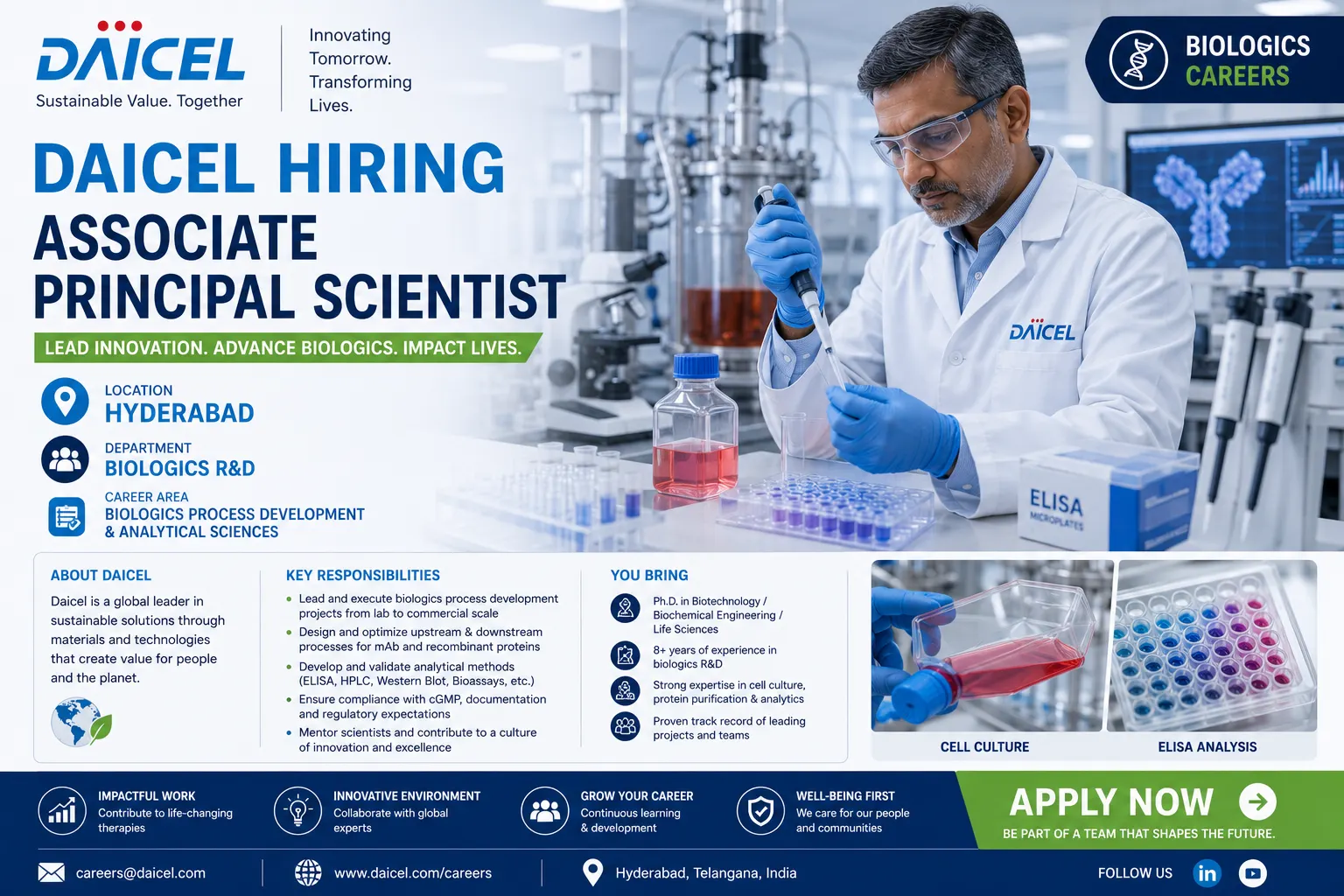 Daicel Chiral Technologies Hiring Associate Principal Scientist Hyderabad 2026