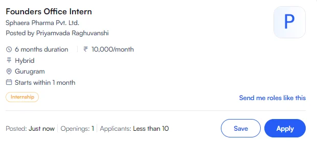 Sphaera Pharma Internship 2026: Founders Office Intern Role for Freshers in Gurugram