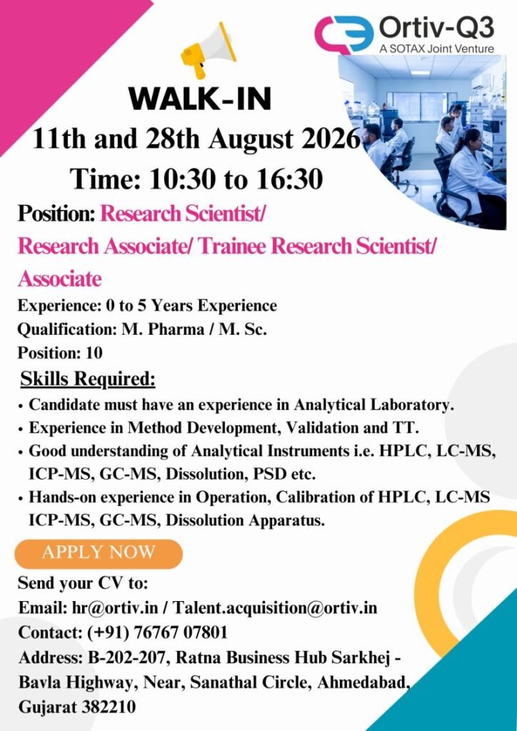 Ortiv-Q3 Walk-in Interview 2026
