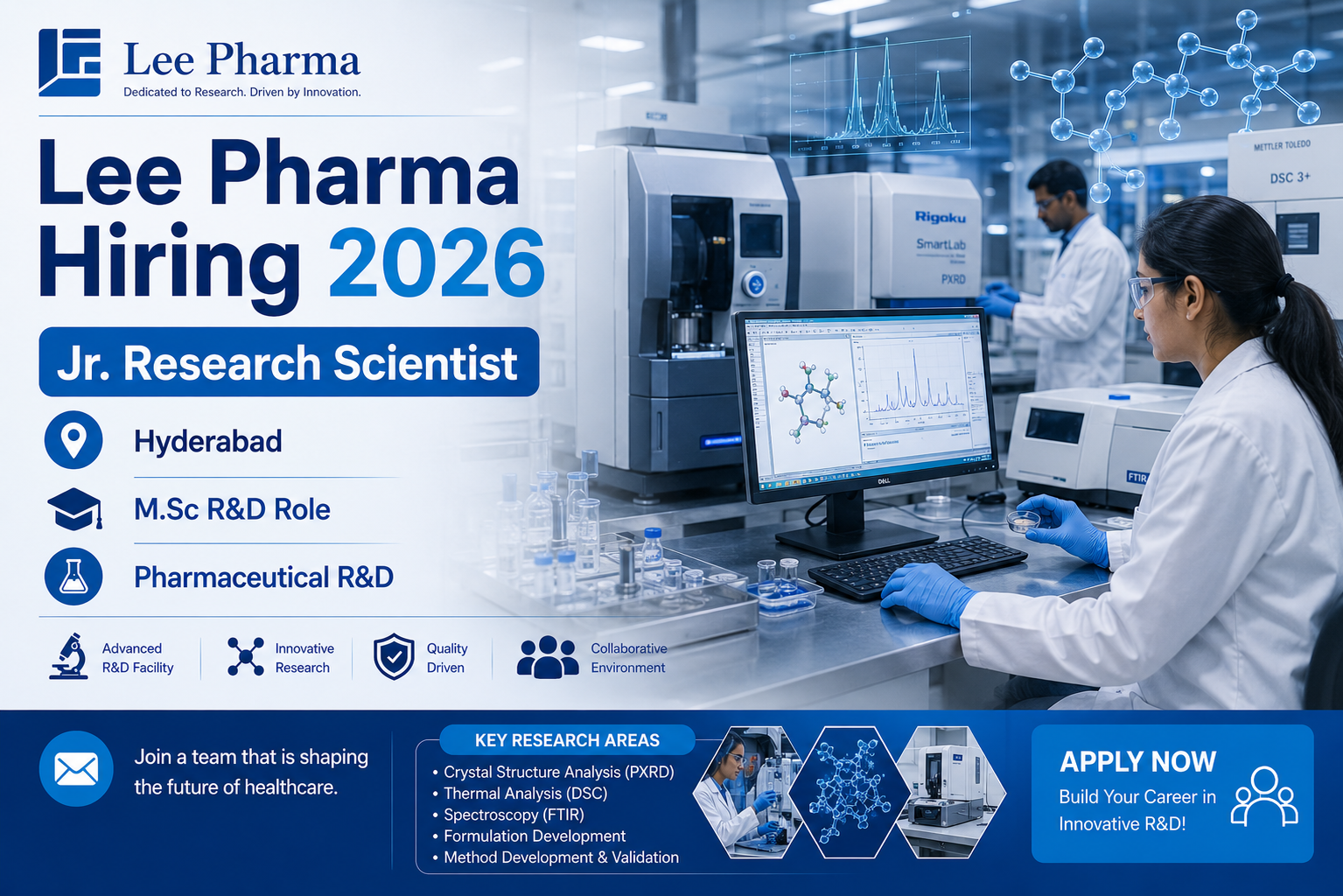 Lee Pharma Hiring Jr. Research Scientist in Hyderabad
