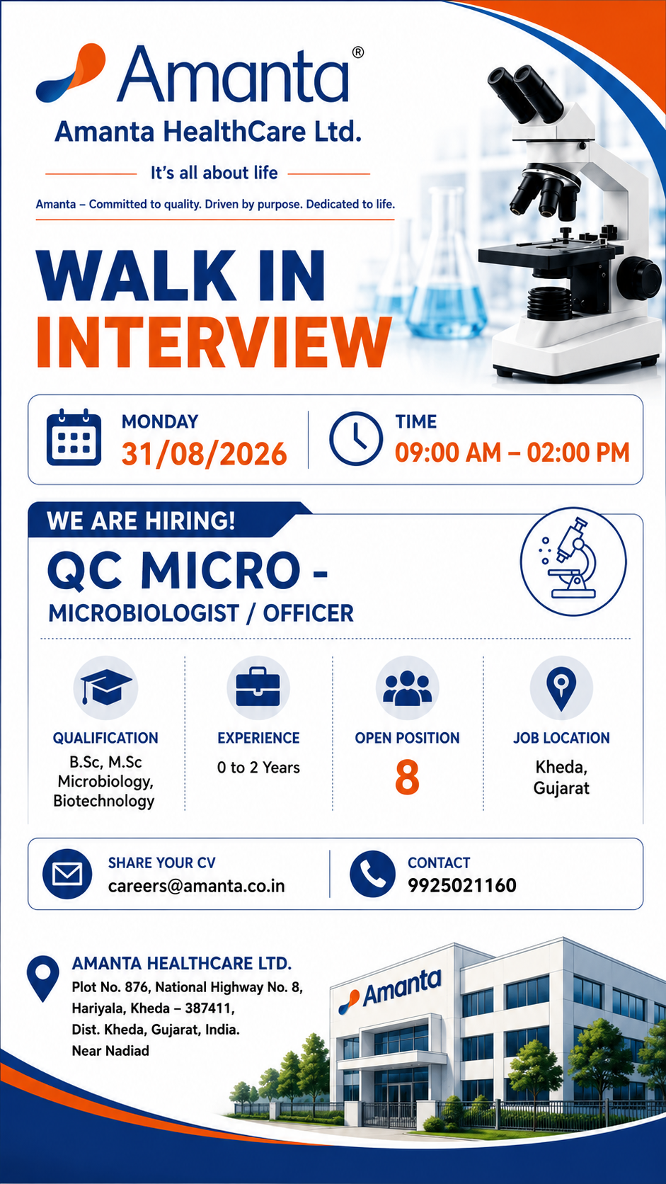 Amanta Healthcare Walk-In Interview 2026