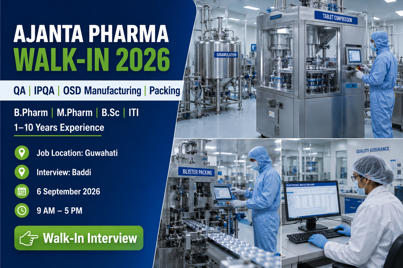 Ajanta Pharma Walk-In Interview 2026