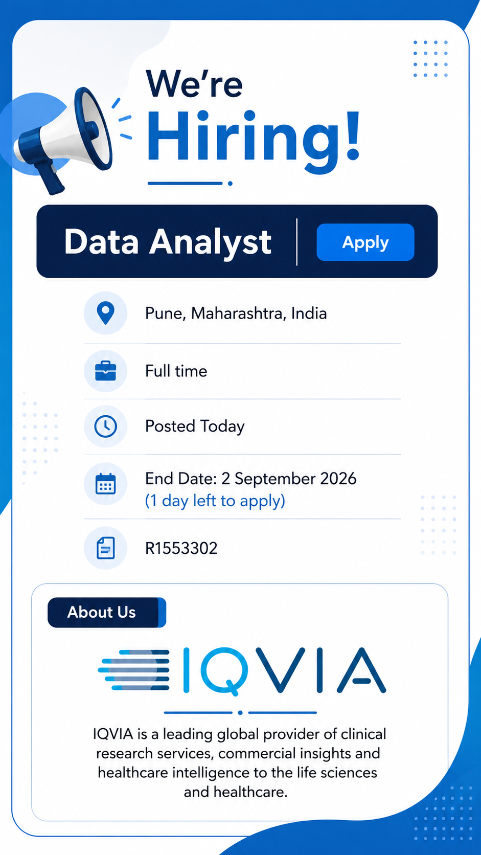 IQVIA Data Analyst Jobs 2026