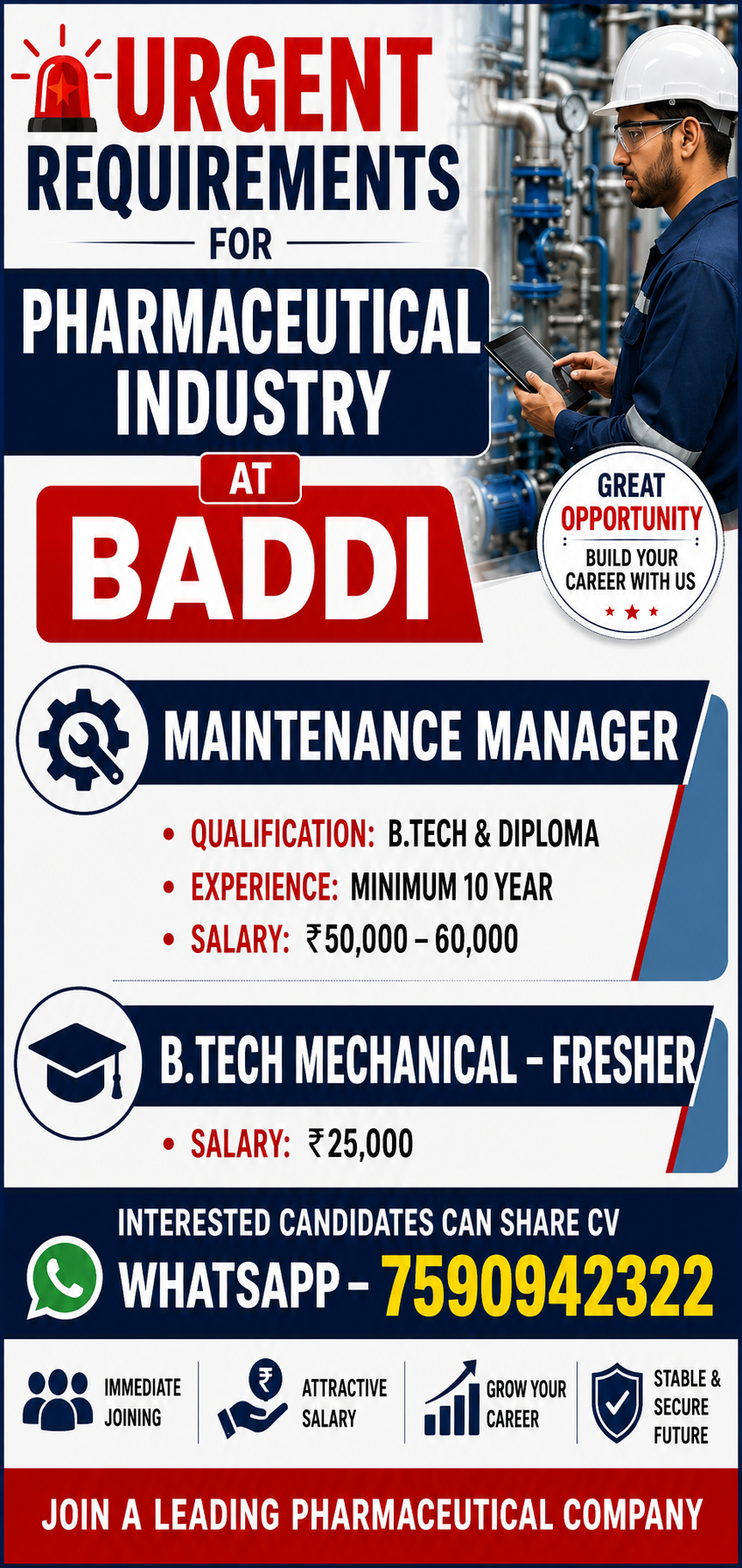 Pharma Jobs in Baddi 2026