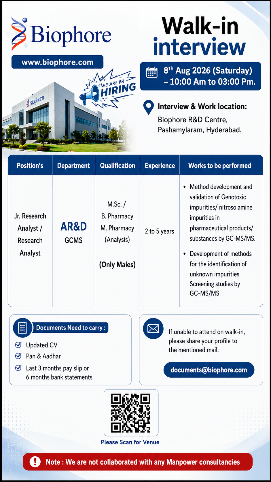 Biophore Walk-In Interview 2026