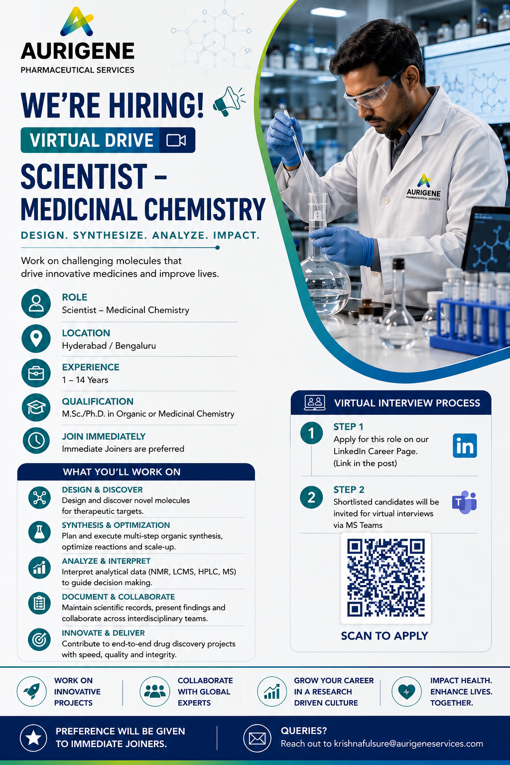 Aurigene Hiring 2026
