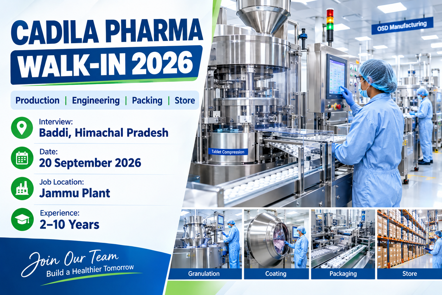Cadila Pharma Walk-In Interview 2026