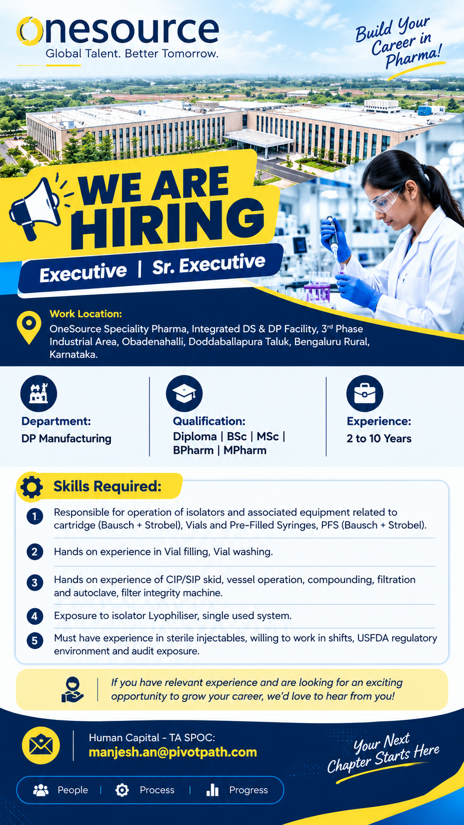 OneSource Speciality Pharma Hiring 2026