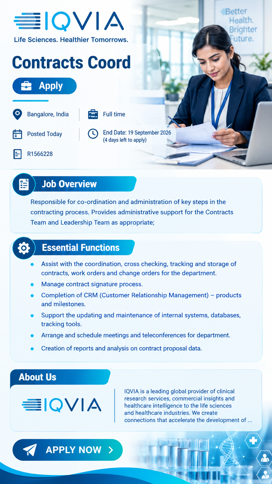 IQVIA Contracts Coordinator Jobs 2026