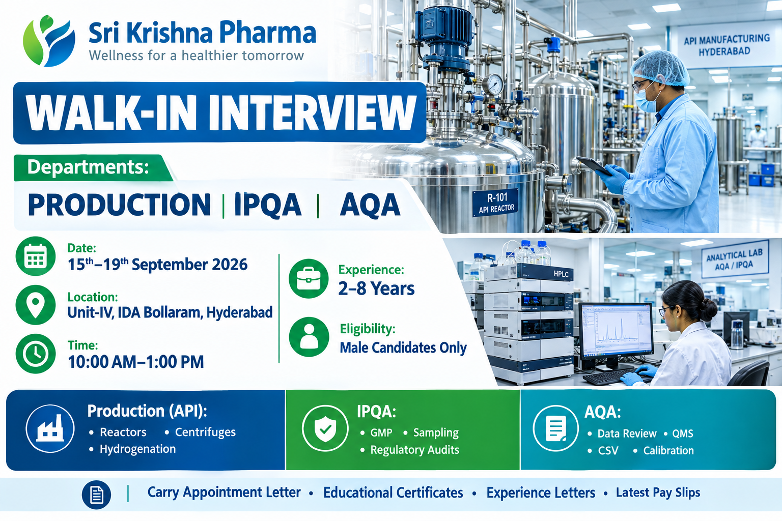 Sri Krishna Pharma Walk-In Interview 2026