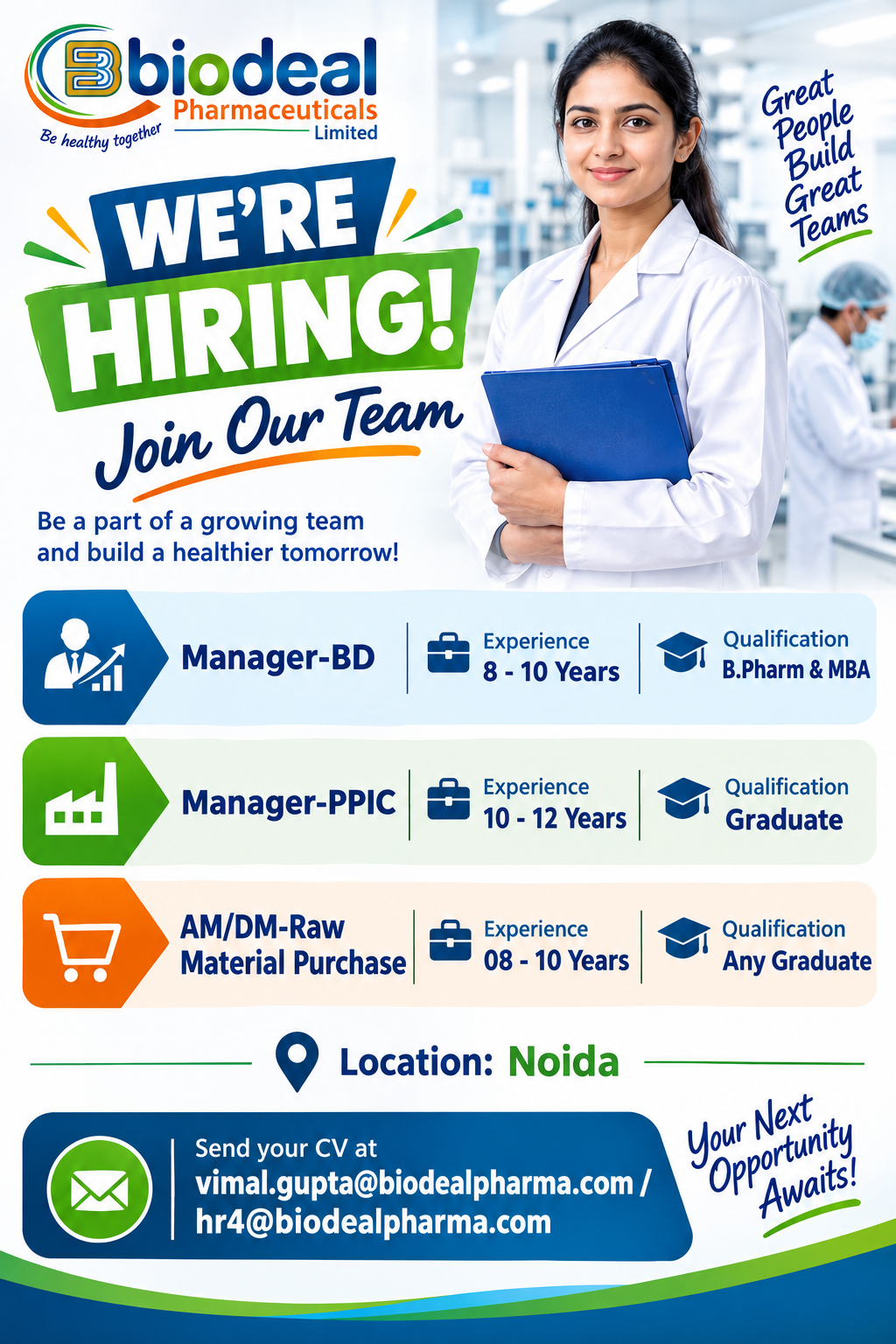 Biodeal Pharmaceuticals Recruitment 2026