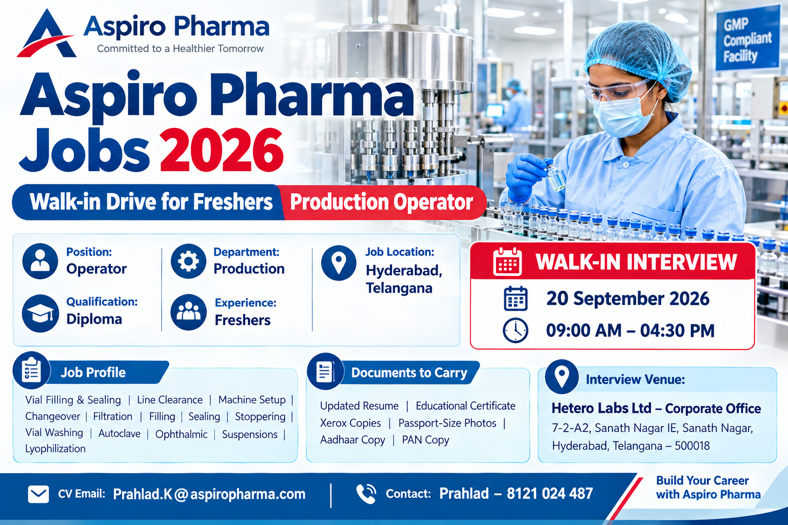 Heranba Industries Hiring for Production Department at Sarigam, Gujarat