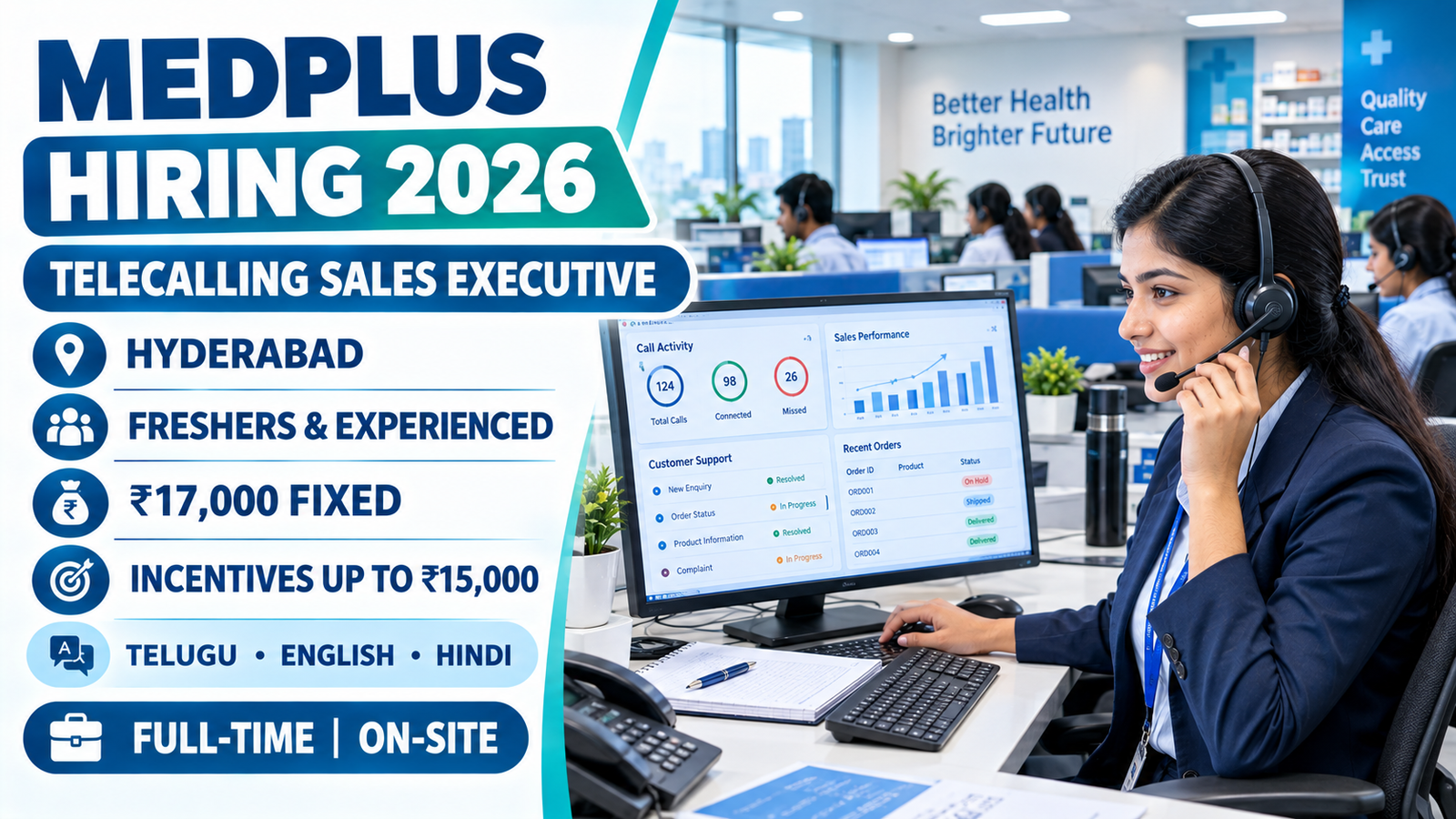 MedPlus Telecalling Sales Executive Jobs in Hyderabad 2026