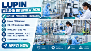 Lupin Walk-In Interview 2026