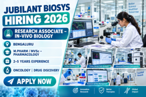 Jubilant Biosys Hiring 2026 | Research Associate In-Vivo Biology Bengaluru