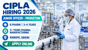 Cipla Hiring Junior Officer