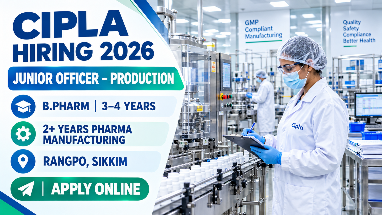 Cipla Hiring Junior Officer